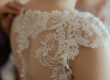 a close-up of a wedding dress