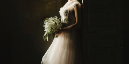 A woman wearing a beautiful wedding dress in San Diego.