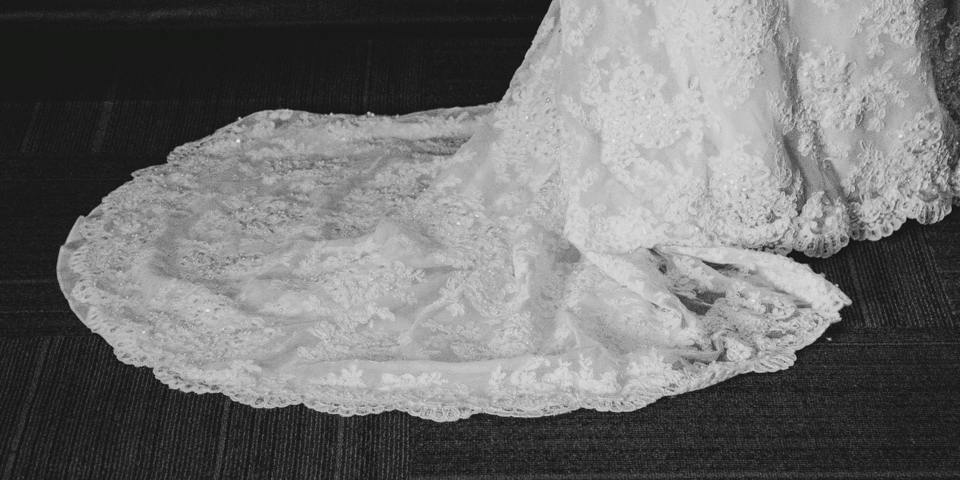 a white wedding dress