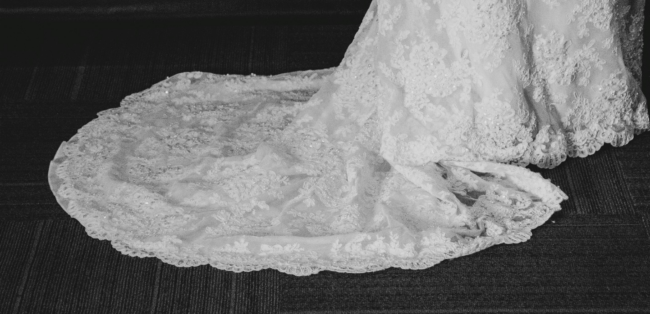 a white wedding dress